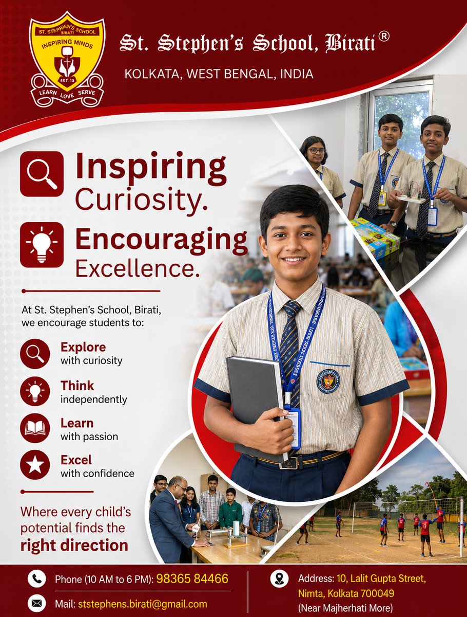 StBirati's tweet photo. St. Stephen's School, Birati — where curiosity leads and excellence follows.🎓

We nurture every child to explore boldly, think independently, learn with passion, and excel with confidence. Because every child's potential deserves the right direction.

🌐https://t.co/c51yLV1LpU https://t.co/ZCxi8D8ihJ
