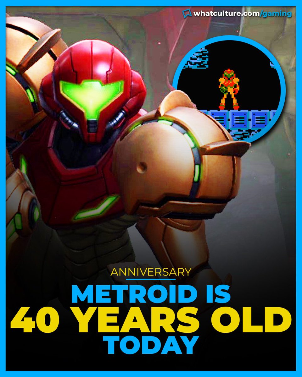 WCultureGaming's tweet photo. Nintendo's sci-fi adventure series turns 40 today! Happy birthday Samus Aran! 🪐 https://t.co/lsKt5jwAtm