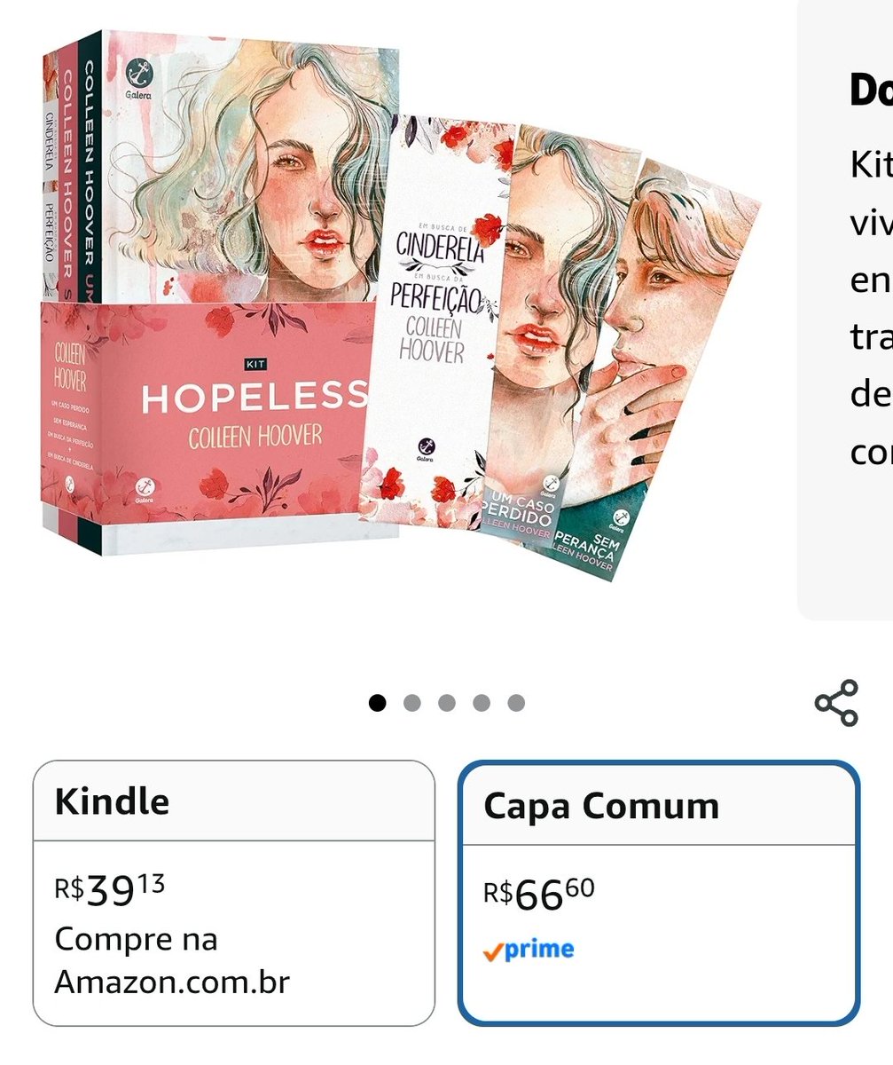 readscel's tweet photo. Kit "Hopeless" - Colleen Hoover 

De R$66,60 por R$46,62 com cupom RECORD20

CADA LIVRO TÁ SAINDO POR R$15,54!!!

https://t.co/seHbVT8L40 https://t.co/OMQah38TqE