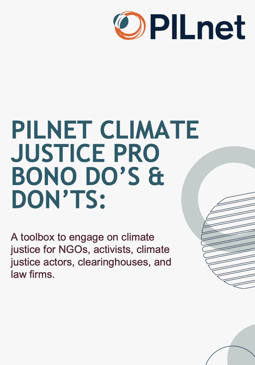 PILnet's tweet photo. Environmental pro bono often stumbles on the same barriers; conflicts of interest, unfamiliarity, mistrust.
This #toolkit offers practical Do's &amp; Don'ts for NGOs, clearinghouses &amp; law firms pitching, matching &amp; supporting #environmental #probono projects. https://t.co/x7BypP7CXY https://t.co/teTV0xcSyY