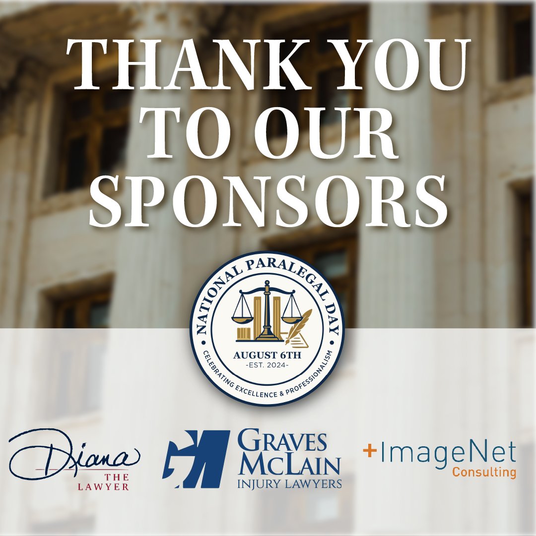 NALA_paralegals's tweet photo. Happy #NationalParalegalDay! Today we celebrate the incredible paralegals who strengthen the legal profession every day. Thank you to our #NPD2026 sponsors for helping make this celebration possible. Here's to you!

#NationalParalegalDay2026 #NPD #NALA #LegalTips #Paralegal https://t.co/wltOMs5SVa