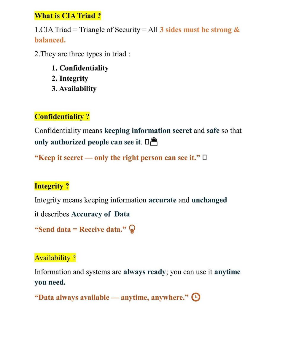 SOCDefender's tweet photo. 🔐 Sharing My Cybersecurity Fundamentals Notes

I’ve put together a clear and detailed set of notes that break down the essential concepts every beginner should understand when stepping into the world of cybersecurity. 🚀 https://t.co/pduGm2nzlE