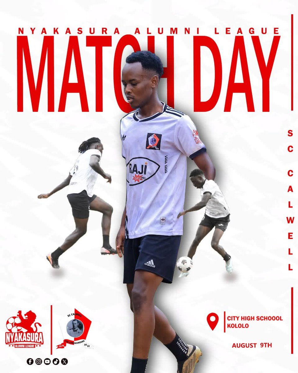 CalwellSc's tweet photo. 🔥MATCH DAY LOADING…🔥 
Nyakasura Alumni League returns!
⚽️SC Calwell we're locked &amp; loaded with
Big games. Big vibes. Can't wait to see you all!
📍City High School, Kololo
📆9th August  
 #NyakasuraAlumniLeague #MatchDay4 #SCCalwell https://t.co/QbILJEaumB