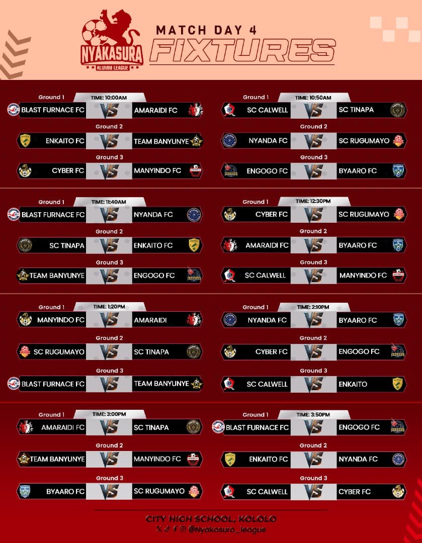 CalwellSc's tweet photo. 🔥MATCH DAY LOADING…🔥 
Nyakasura Alumni League returns!
⚽️SC Calwell we're locked &amp; loaded with
Big games. Big vibes. Can't wait to see you all!
📍City High School, Kololo
📆9th August  
 #NyakasuraAlumniLeague #MatchDay4 #SCCalwell https://t.co/QbILJEaumB