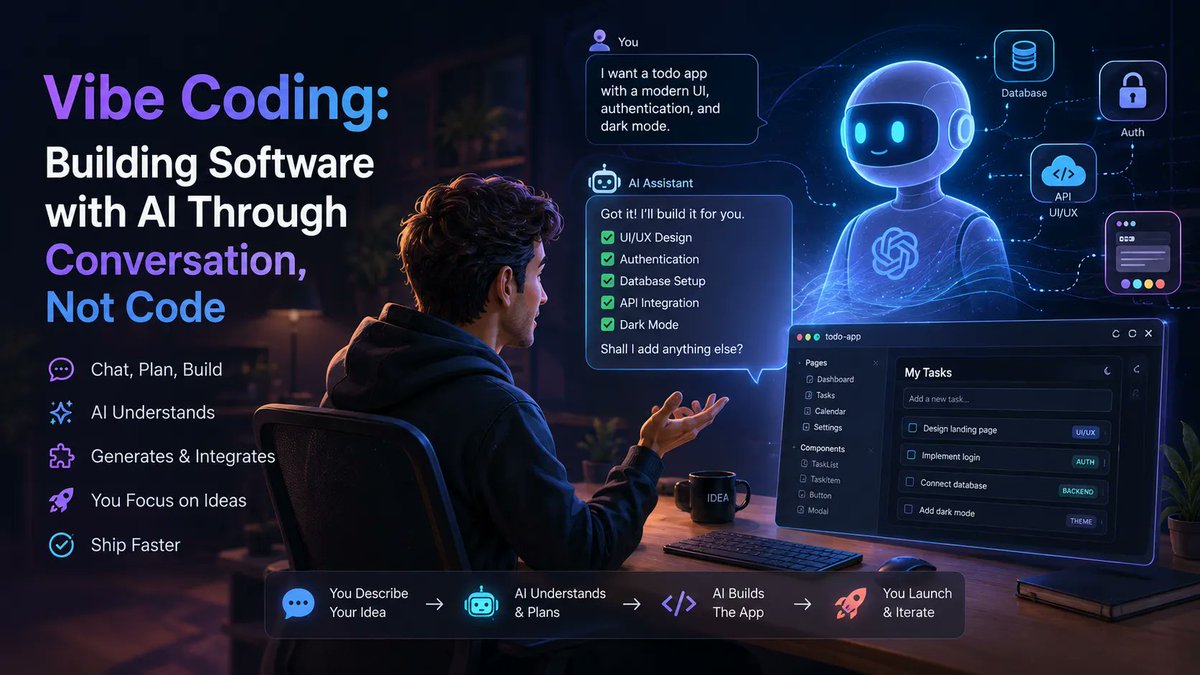 deepfa_ir's tweet photo. 🤖 بدون بلد بودن حتی یک خط کد، فقط با حرف زدن یک اپلیکیشن واقعی می‌سازی!

به این روش میگن Vibe Coding 🚀 فقط بگو چی می‌خوای، AI کدش رو می‌نویسه و اجرا می‌کنه.

📖 مقاله: https://t.co/EA2EpVnaz0

#AI #هوش_مصنوعی #Vibe_Coding https://t.co/t6zkYTvwlf