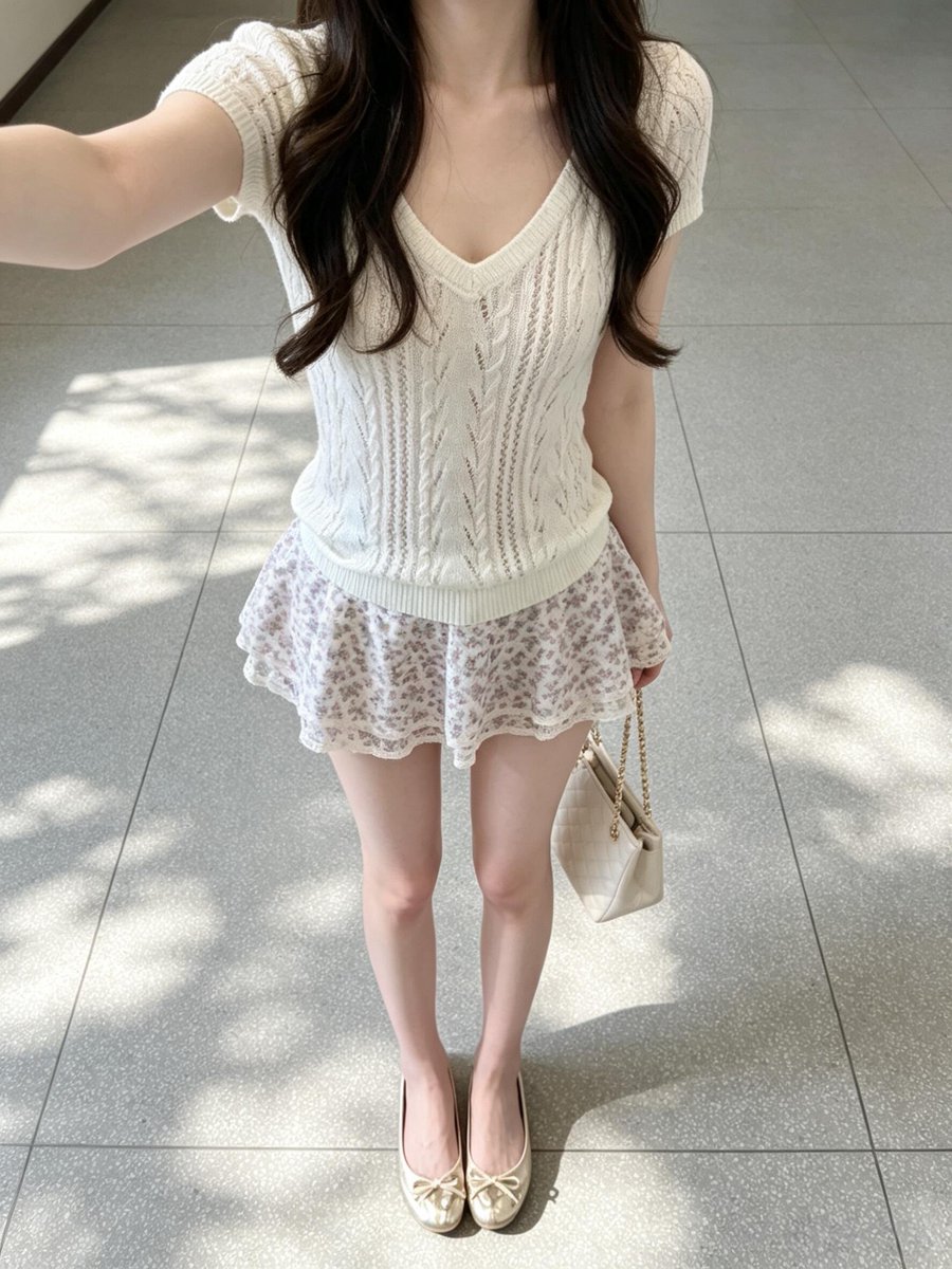 Unblemiok's tweet photo. In summer, I just love wearing this kind of fresh and simple style. https://t.co/8NERhhHfFt