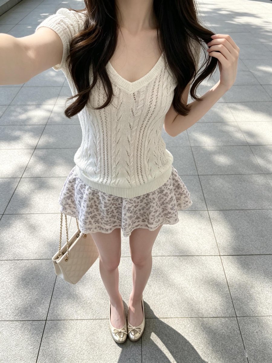 Unblemiok's tweet photo. In summer, I just love wearing this kind of fresh and simple style. https://t.co/8NERhhHfFt