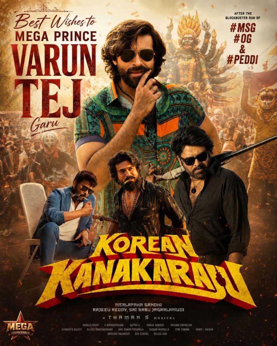 bobby_yedida's tweet photo. Wishing Mega Prince @IAmVarunTej  Konidela and the entire #KoreanKanakaraju team all the very best for a phenomenal success ❤️ https://t.co/6oJuxaA2IP