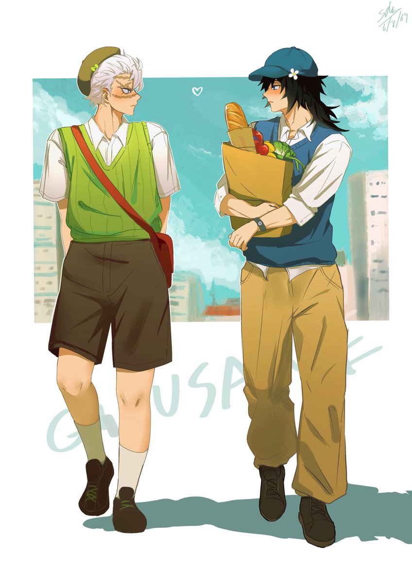 samesasimi's tweet photo. Another life | Modern AU 🌊🍃🎀
#giyusane #กิยูซาเน https://t.co/eeAZWzV6eE