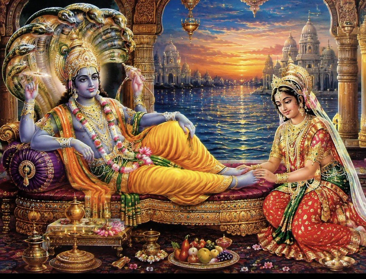 MiliSrivasz7jl's tweet photo. Good evening friends 🙏

🌺 श्री हरि विष्णु एवं माता लक्ष्मी 🌺

जहाँ भगवान विष्णु का दिव्य सान्निध्य है, वहाँ सुख, शांति और समृद्धि स्वयं निवास करती है।
माता लक्ष्मी की विनम्र सेवा हमें प्रेम, समर्पण और आदर का सच्चा संदेश देती है।
ॐ नमो नारायणाय। प्रभु श्रीहरि और माँ लक्ष्मी की कृपा आप और आपके परिवार पर सदैव बनी रहे। 🙏