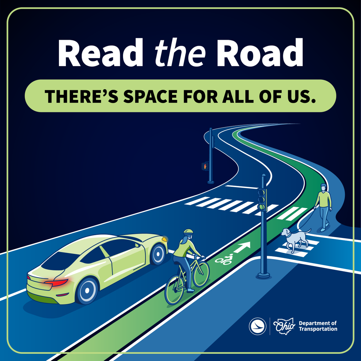 OHTrafficSafety's tweet photo. Read the Road: There's Space for all of us.

Fatal and serious injury crashes involving bicyclists and pedestrians are again on the rise. We're proud to partner with @ODOT_Statewide on this new campaign to keep everyone safe.

More info on Read the Road: https://t.co/fD5XdzpeAi https://t.co/apb715iaNS