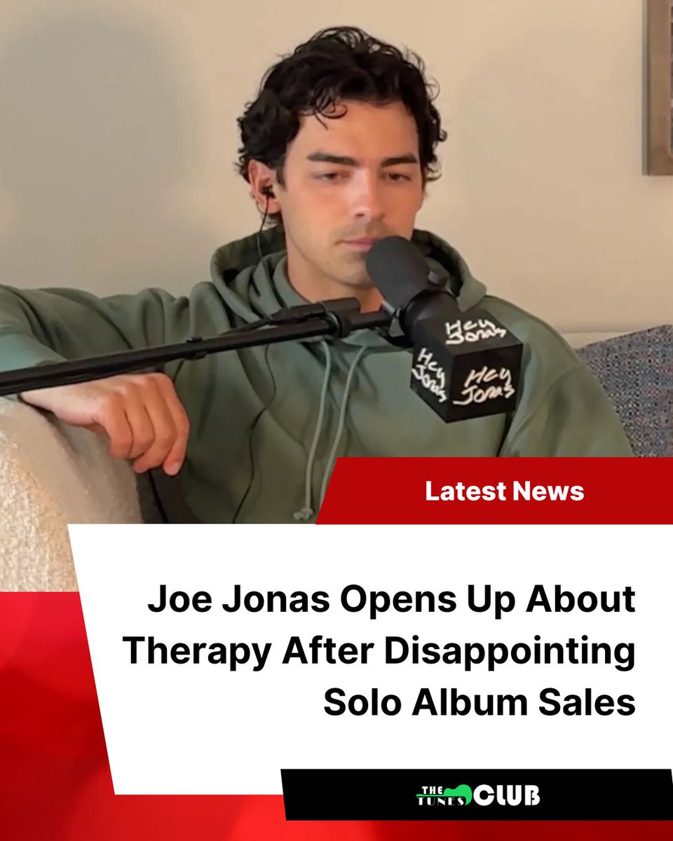 the_tunesclub's tweet photo. Joe Jonas Opens Up About How His Solo Album's Poor Sales Led Him to Seek Therapy for the First Time

#JoeJonas #jonasbrothers #heyjonas #mentalhealth #therapy #musicnews #popmusic #entertainmentnews #podcast #selfcare #mentalhealthawareness #celebritynews #soloartist https://t.co/7c1K99cIR1