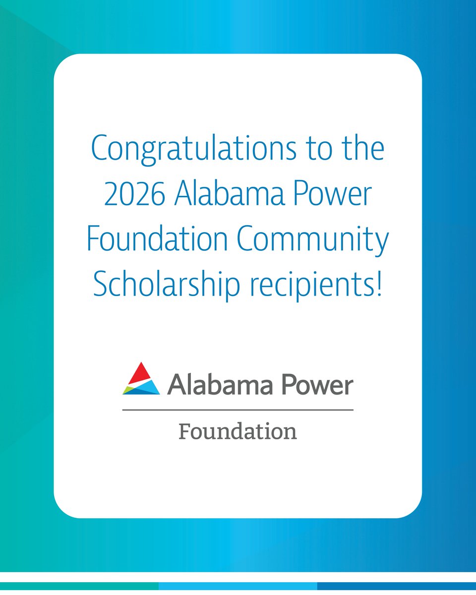ALPowerFdn's tweet photo. Investing in the next generation starts today 🎓 We are proud to recognize 59 students as the first recipients of our Community Scholars Program, each receiving a $2,500 scholarship to continue their education this fall.

Learn more: https://t.co/XVDGFQGfng https://t.co/xfEByrV6cv