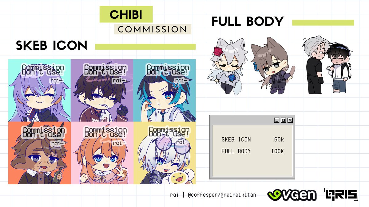 coffesper's tweet photo. (🔄/🩷 are appreciated)

Hewlo! My commissions are open ✨ please take a look if you're interested!

📩 DMs are open, but discord (rayytan) is preferred for faster replies. Thank you for your support! 🫶

#commissionsopen #artidn #VgenComm https://t.co/tfPcvQIQAk