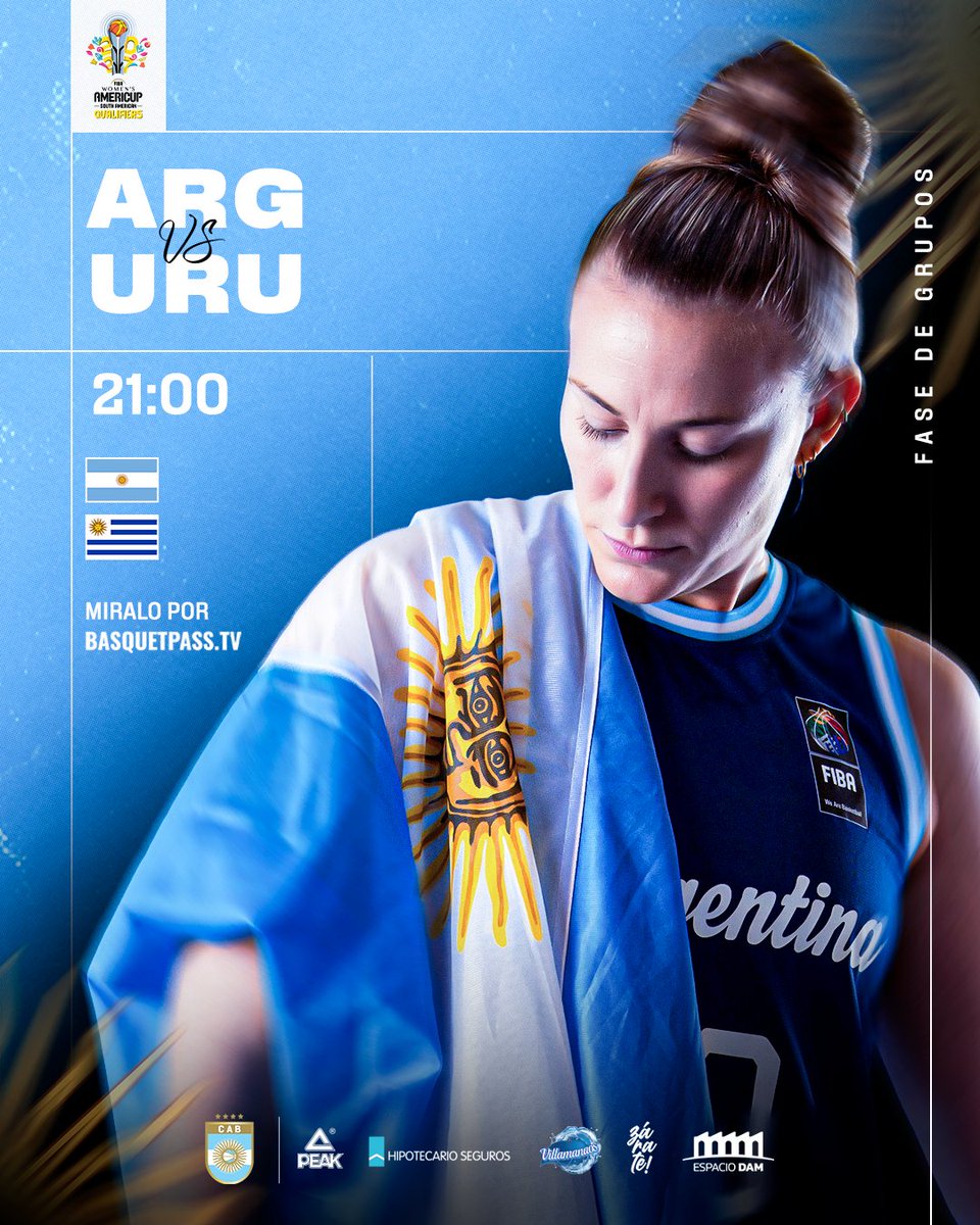 cabboficial's tweet photo. 🇦🇷 𝗛𝗢𝗬 𝗝𝗨𝗘𝗚𝗔 𝗔𝗥𝗚𝗘𝗡𝗧𝗜𝗡𝗔 🇦🇷

🔜 La Selección Mayor femenina disputa su tercer partido en el Sudamericano.

🆚 🇺🇾
🕙 21.00 hs
🏟️ Espacio DAM, Zárate
🎟️ Entradas a la venta en https://t.co/n3b6COMTOH
📺 https://t.co/1hbdPaJ1kG https://t.co/uYbiD9xCeO