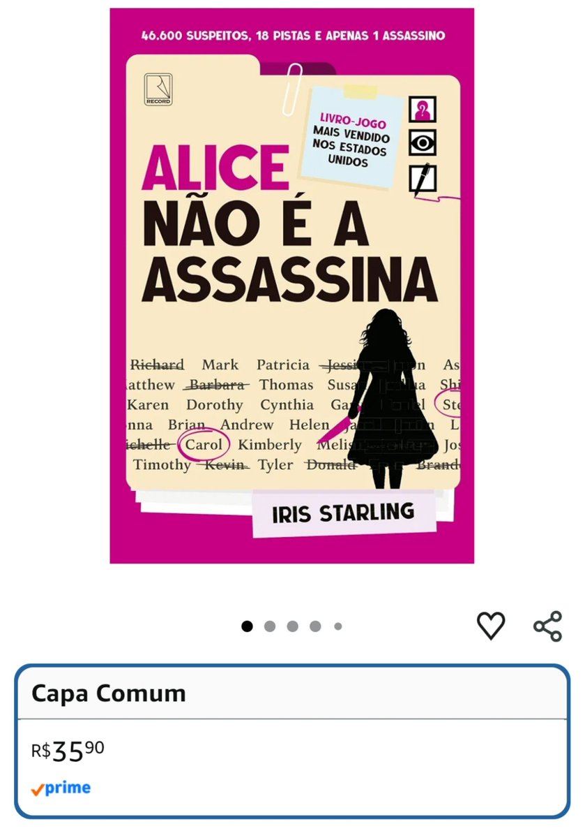 readscel's tweet photo. PRA QUEM GOSTA DE INVESTIGAR 

"Alice não é assassina" - Iris Starling

De R$35,90 por R$28,72 com cupom RECORD20 

https://t.co/bkUmu1uDn7 https://t.co/2EZWXIE0Oc