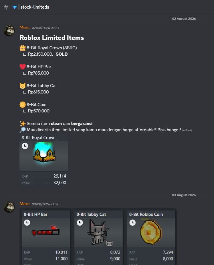 lakasude's tweet photo. hai!! ada apa aja sih di server discord ku?
• robux via send/username dan gamepass
• gift in game (gig) all game/map
• limited items
• rekber
• giveaway
...dan masih banyak lagii! https://t.co/3ym1q5kopL