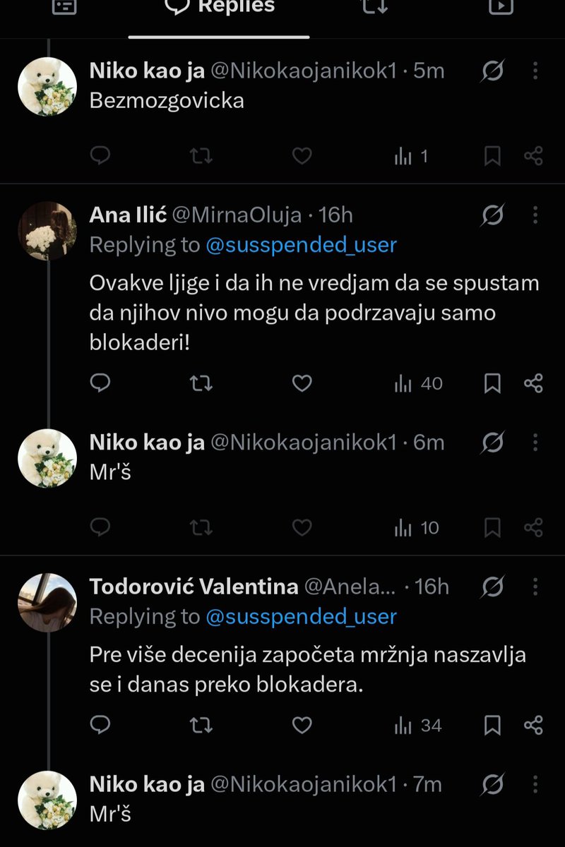 MirnaOluja's tweet photo. Niko kao ja me je blokirao Hrvat,koji komentariše pa blokira,pa kad si takvo mu**,hajde odblokiraj da ti dam malo neke odgovore!
@Nikokaojanikok1 https://t.co/Wkk2xc1n87
