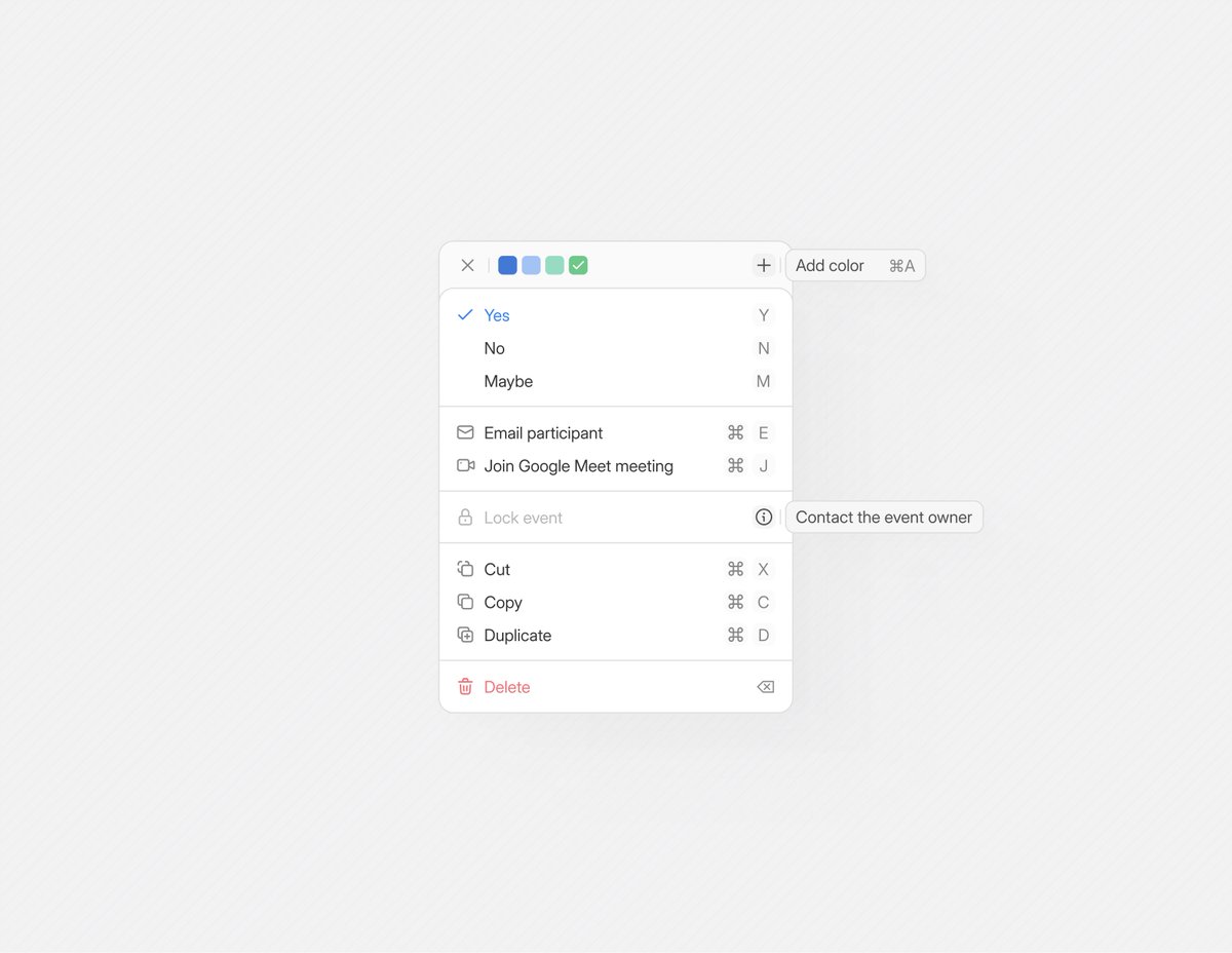 CJfromJBW's tweet photo. Calendar context menu [details] https://t.co/lOQwxWBs9j