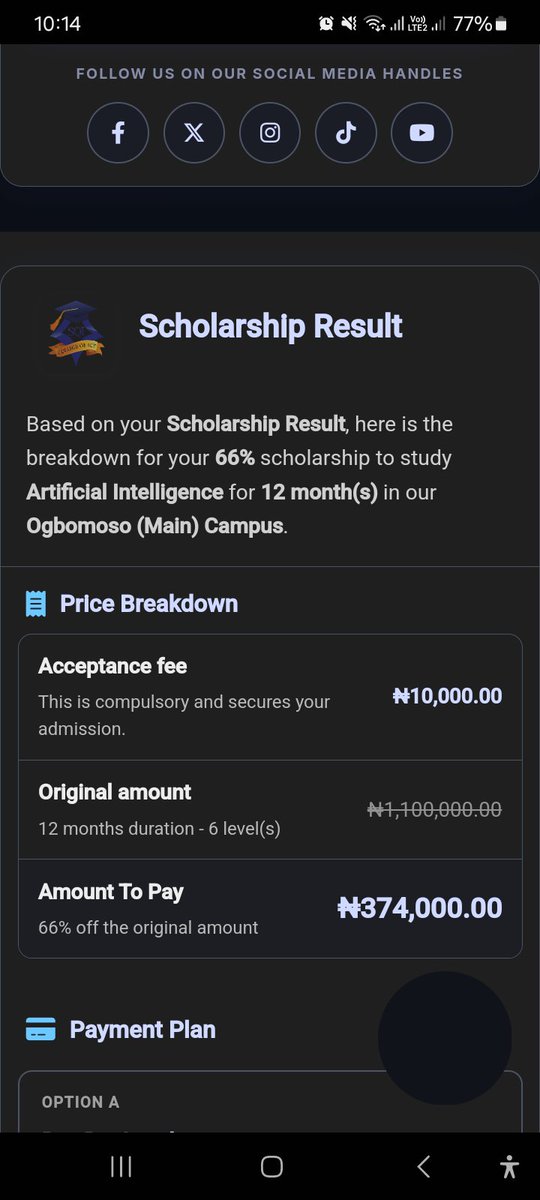 Dupepixels's tweet photo. @ChiefOdogwu_ I won an AI scholarship, only to realize the remaining 34% (โฆ374k) fee is still a mountain I can't climb alone. โฆ500,000 would literally save this opportunity of a lifetime for me. I am praying for this lifeline! #Timaya20YrsO2Indigo https://t.co/NwWq3aMpmw