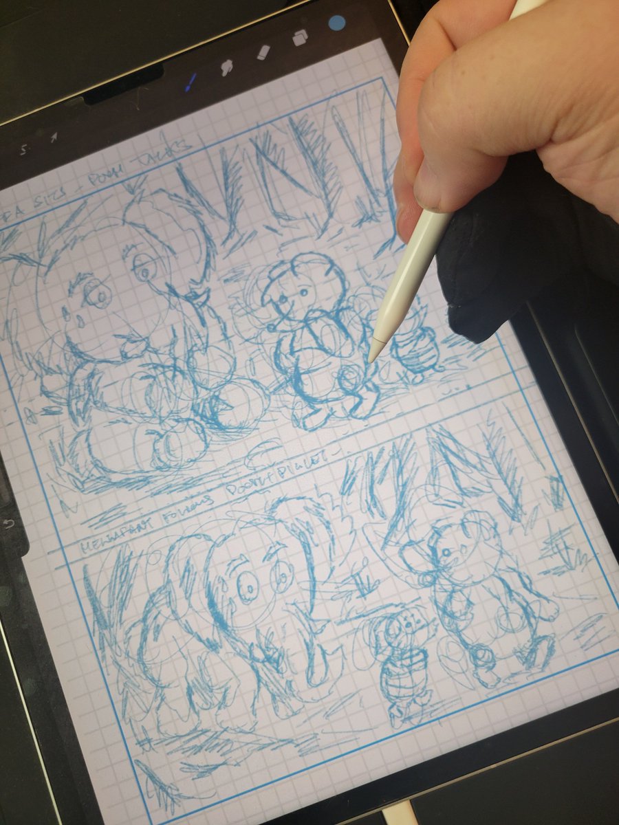 alt_world's tweet photo. I have been told I am sharing too many pages from the No Red Shirts project. I am not sold on this... So, here is the pencil for the next Winnie-the-Pooh page I am drawing 👍 

#comics #winniethepooh #piglet #heffalump #noredshirts https://t.co/TphinnxqLm