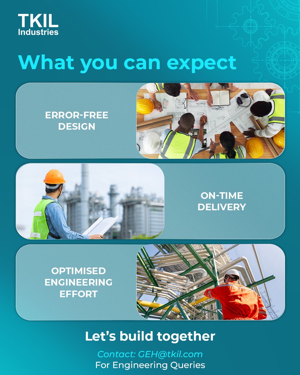 TKILindustries's tweet photo. Backed by decades of experience and strong process discipline, we deliver outputs that teams can rely on when it matters most.
#TKILIndustries #DetailEngineering #IndustrialDesign #EPC #EngineeringExcellence https://t.co/hkl6nWUbua