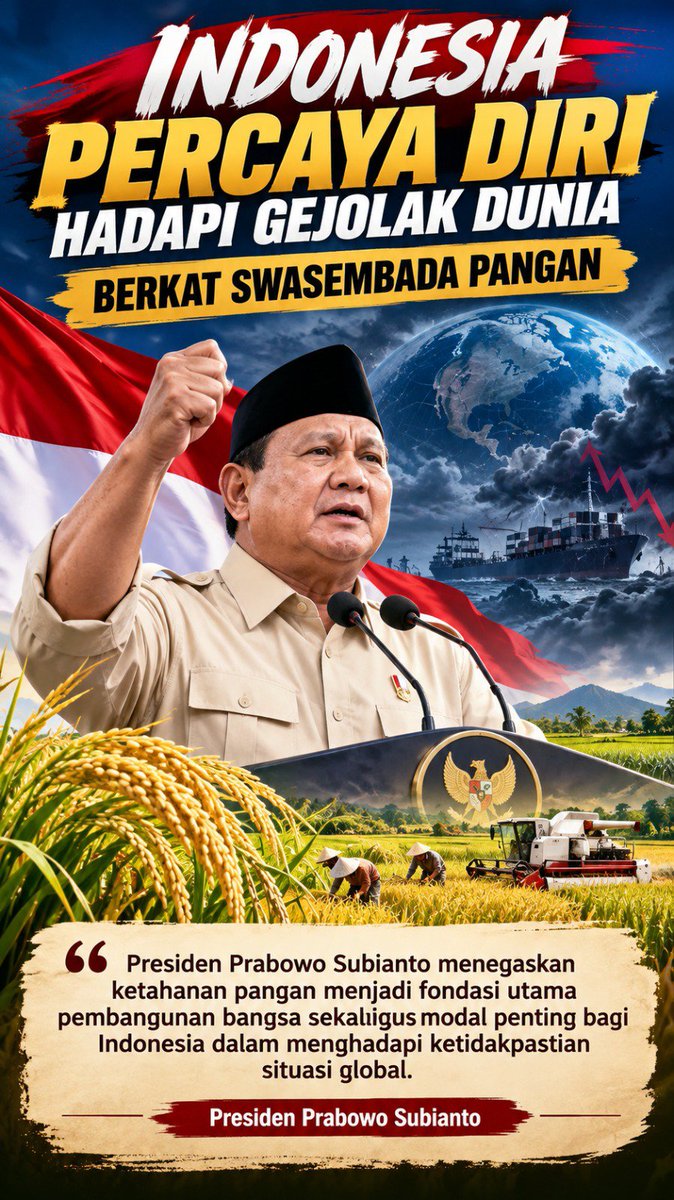 slnower's tweet photo. Pertanian kuat jadi alasan Indonesia tak takut krisis dunia #SwasembadaPangan https://t.co/mFa7PrTkCJ