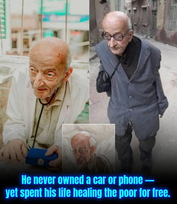 Rainmaker1973's tweet photo. Dr. Muhammad Mashali, lovingly known across Egypt as “The Doctor of the Poor,” never owned a car or a cellphone. He lived without luxury, but spent over 50 years quietly healing thousands of lives.

Every day, he walked the streets of Tanta in Egypt’s Nile Delta to his modest clinic, where patients, rich or poor, were always welcome. Many paid nothing. Some days he treated 40 to 50 people, often covering the cost of their medicine himself.

After graduating with honors in 1967, he made a solemn vow: he would never turn away anyone who couldn’t afford treatment, a promise inspired by watching his father sacrifice everything for his education.

“My reward is not money,” he once said, “it’s the smile of someone whose suffering has ended.”

When a wealthy businessman once gifted him $20,000, a car, and an apartment, Dr. Mashali sold it all and used every penny to buy medical equipment for his patients.

He treated everyone with equal dignity, regardless of religion, status, or background. For more than ten hours a day, he offered not just medicine, but compassion and hope.

Dr. Muhammad Mashali passed away in 2020 at the age of 76, leaving behind no wealth, no grand possessions, only a profound legacy of kindness.