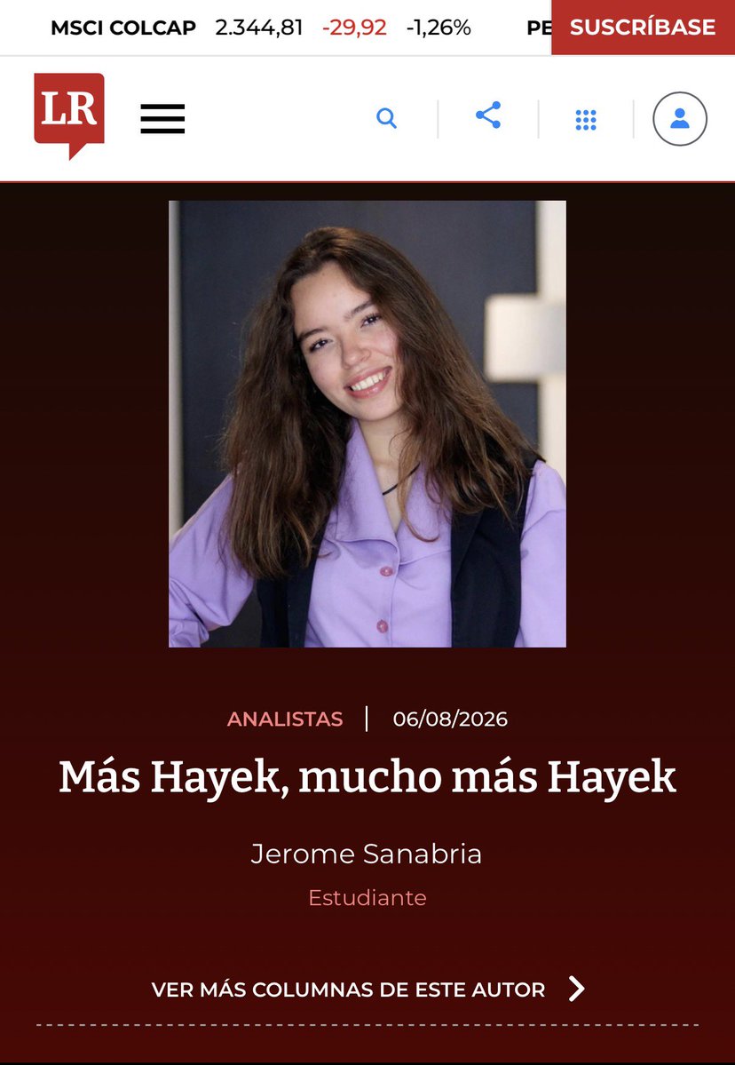 SoyJerome__'s tweet photo. La declaración de Paloma Valencia sobre Hayek demuestra que todavía falta mucho para que los dirigentes lean, comprendan y hagan suyas las ideas liberales.

Que ser “el partido de Hayek y de las libertades económicas” sea el objetivo a alcanzar.

Más Hayek https://t.co/5TJmQWMjuq https://t.co/UsmtDtpEyq