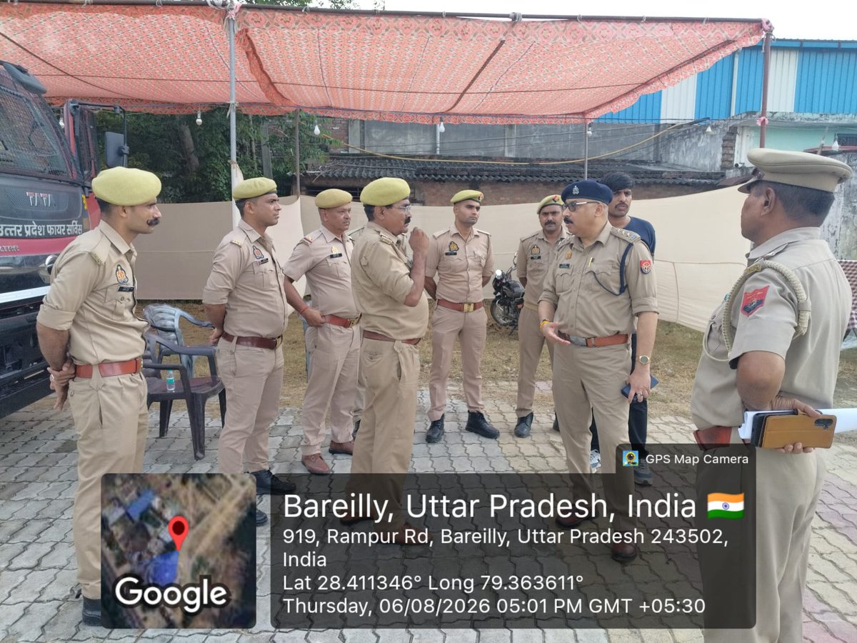 bareillyfire's tweet photo. दिनांकः 06.08.2026 को मुख्य अग्निशमन अधिकारी जनपद बरेली/अग्निशमन अधिकरियो द्वारा उर्स-ए-आला हजरत जनपद बरेली मे लगी अग्निसुरक्षा डियूटियों को चैक किया गया तथा पम्प आदि का टेस्ट कराकर आवश्यक दिशा-निर्देश दिए गये। @fireserviceup @bareillypolice https://t.co/YVy9N7Yorb