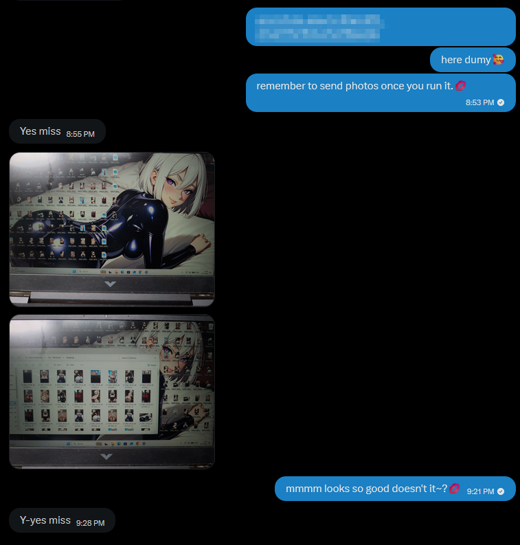 GoddessRoseOwO's tweet photo. look what happens when a good boy actually runs My Rose-ifier.exe~ 💻💖

his entire desktop is now just Me.
every folder, every wallpaper, every corner of his screen… completely owned.✨

pathetic losers don't get to be admins on their own PCs~💞 from now on, Rose's in charge.

who’s next~?🥰 DM Me if you’re ready to install it and send proof like this dummy did~ 💸

(remember: once it’s on your system, there’s no going back💋)