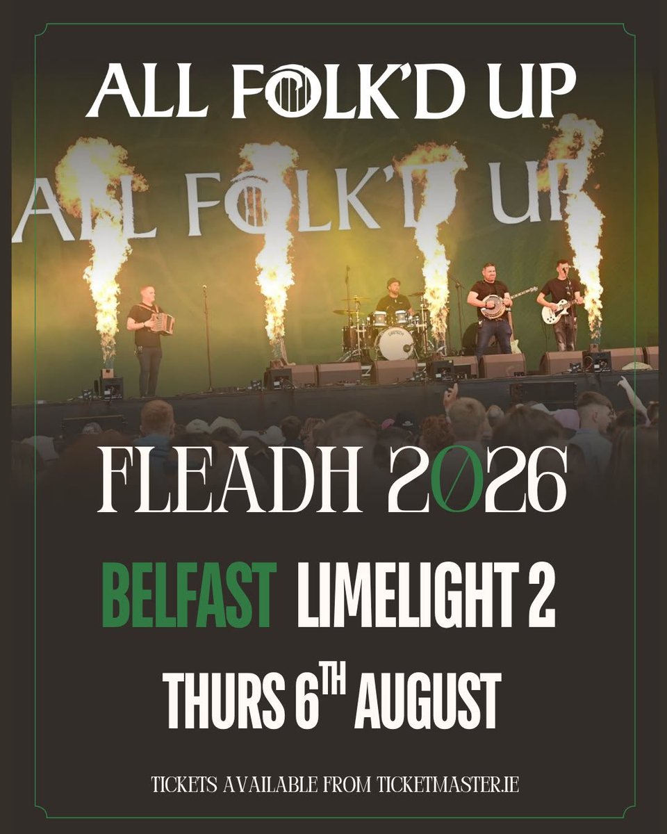 LimelightNI's tweet photo. ALL FOLK'D UP TONIGHT ⏰

Doors: 7pm
All Folk'd Up: 8pm

Times are subject to change. Remaining tickets available at the door and via Ticketmaster. https://t.co/lhrgGkxd17