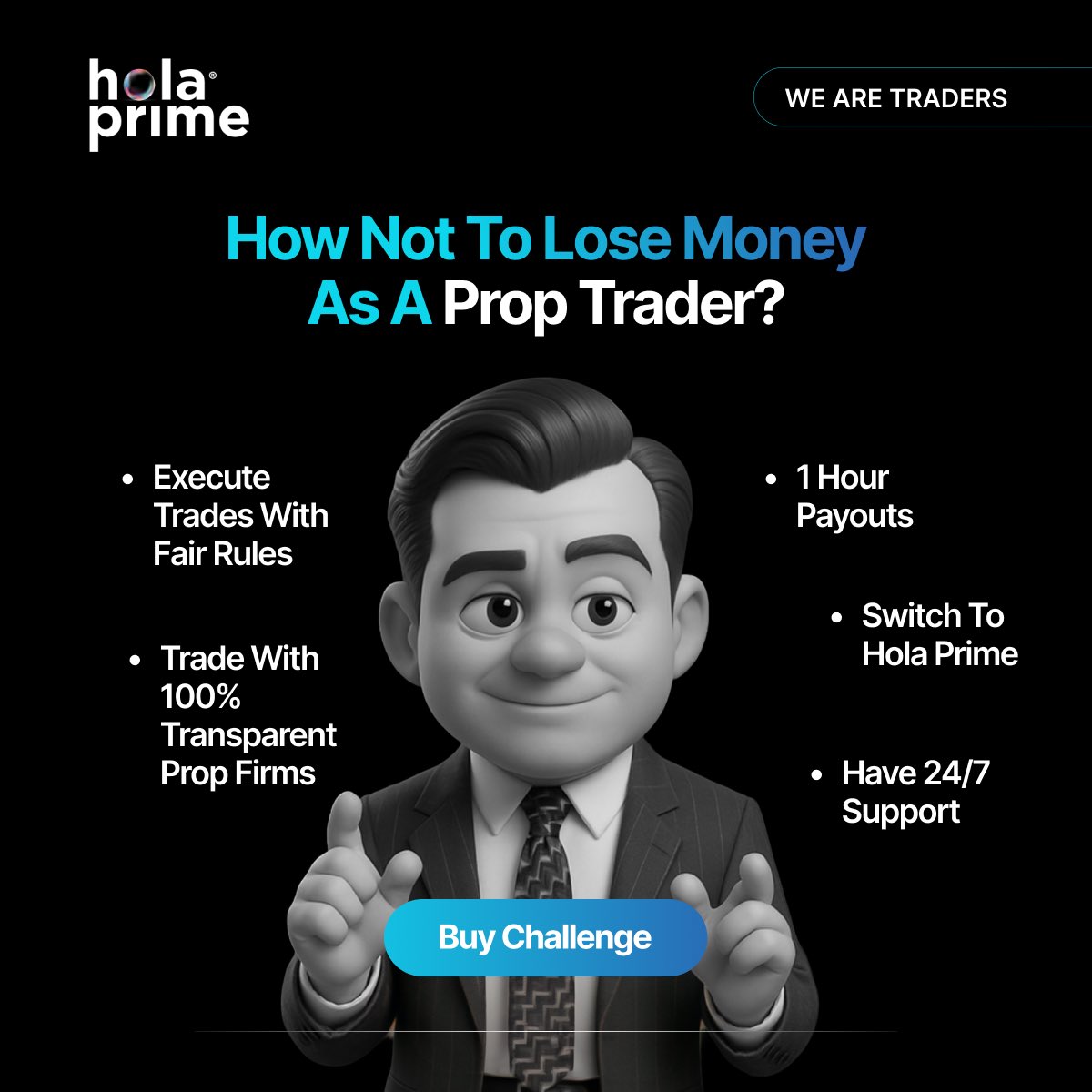SareedMangaree's tweet photo. One thing every trader deserves is clarity.

I don’t expect a prop firm to approve reckless trading. But I do expect them to clearly define what “reckless behaviour” means before I become profitable not when it’s time to review my account.

That’s one reason I like trading with Hola Prime. The rules are clear from the start, the review process follows those published rules, and there are no last-minute surprises. Add 1-hour payouts and 24/7 support, and it makes the whole experience even better.

At the end of the day, trading is already challenging enough. Your prop firm shouldn’t make it harder.

That’s why I’m sticking with @HolaPrimeGlobal 🚀