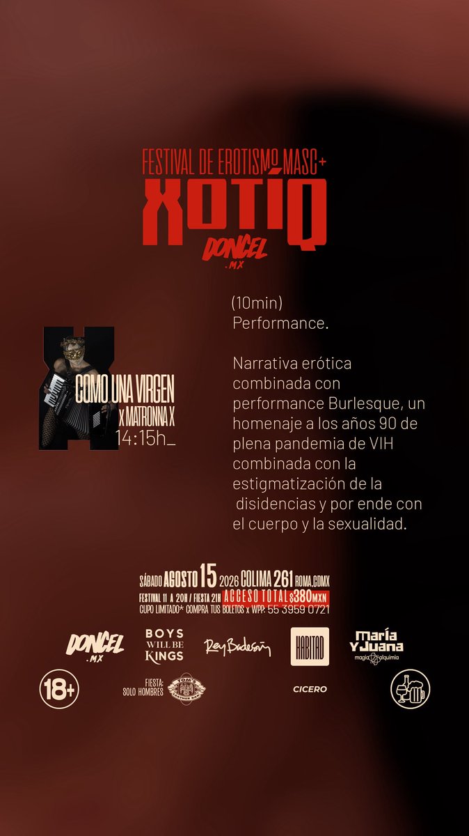 DONCEL_mx's tweet photo. 🔥FESTIVAL XOTÍQ DONCEL🔥
¡Cupo limitado, compra tus boletos ya!
🔞 Todo el programa, boletos e info: https://t.co/uxsgmnK4sG 
Invitado especial: @nardoVerggaMota https://t.co/6fu9QiJukP