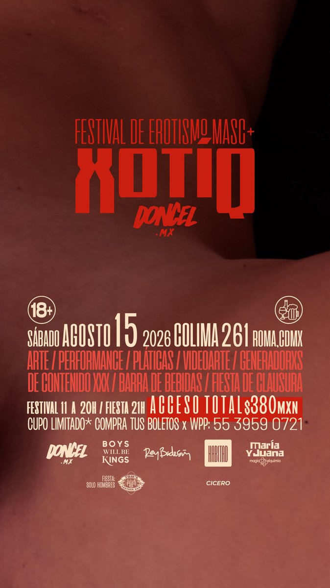 DONCEL_mx's tweet photo. 🔥FESTIVAL XOTÍQ DONCEL🔥
¡Cupo limitado, compra tus boletos ya!
🔞 Todo el programa, boletos e info: https://t.co/uxsgmnK4sG 
Invitado especial: @nardoVerggaMota https://t.co/6fu9QiJukP