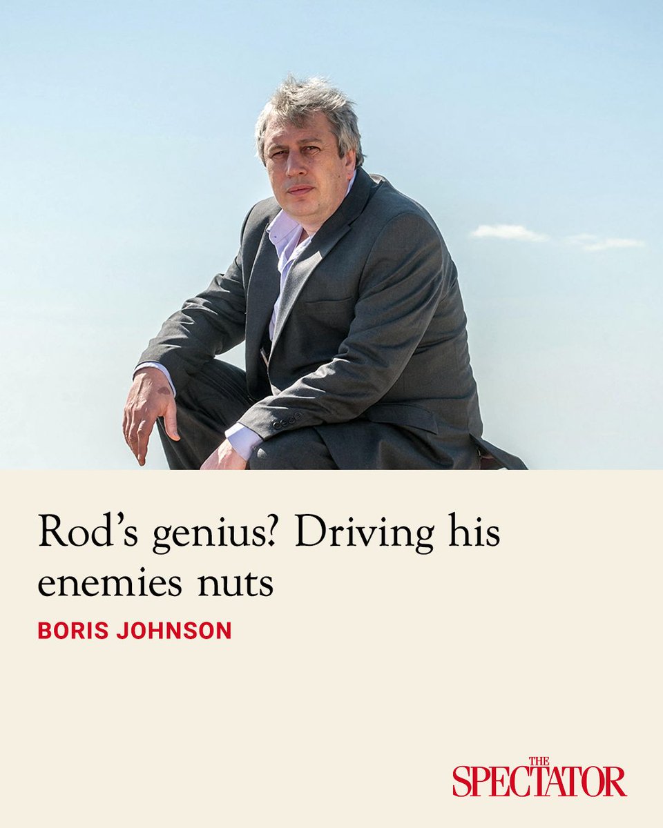 spectator's tweet photo. There is a reason the death of Rod Liddle has provoked such a swirling tide of grief among his millions of followers, including readers of this magazine, and that is that in the last 25 years Rod came to occupy a crucial position in journalism, and indeed in our country as a whole.

His columns became a haven, a refuge, in which he gave us permission to think things that are in fact common sense, but which have for some reason become taboo.

✍️ Boris Johnson

Article | https://t.co/qywuXmJbs9