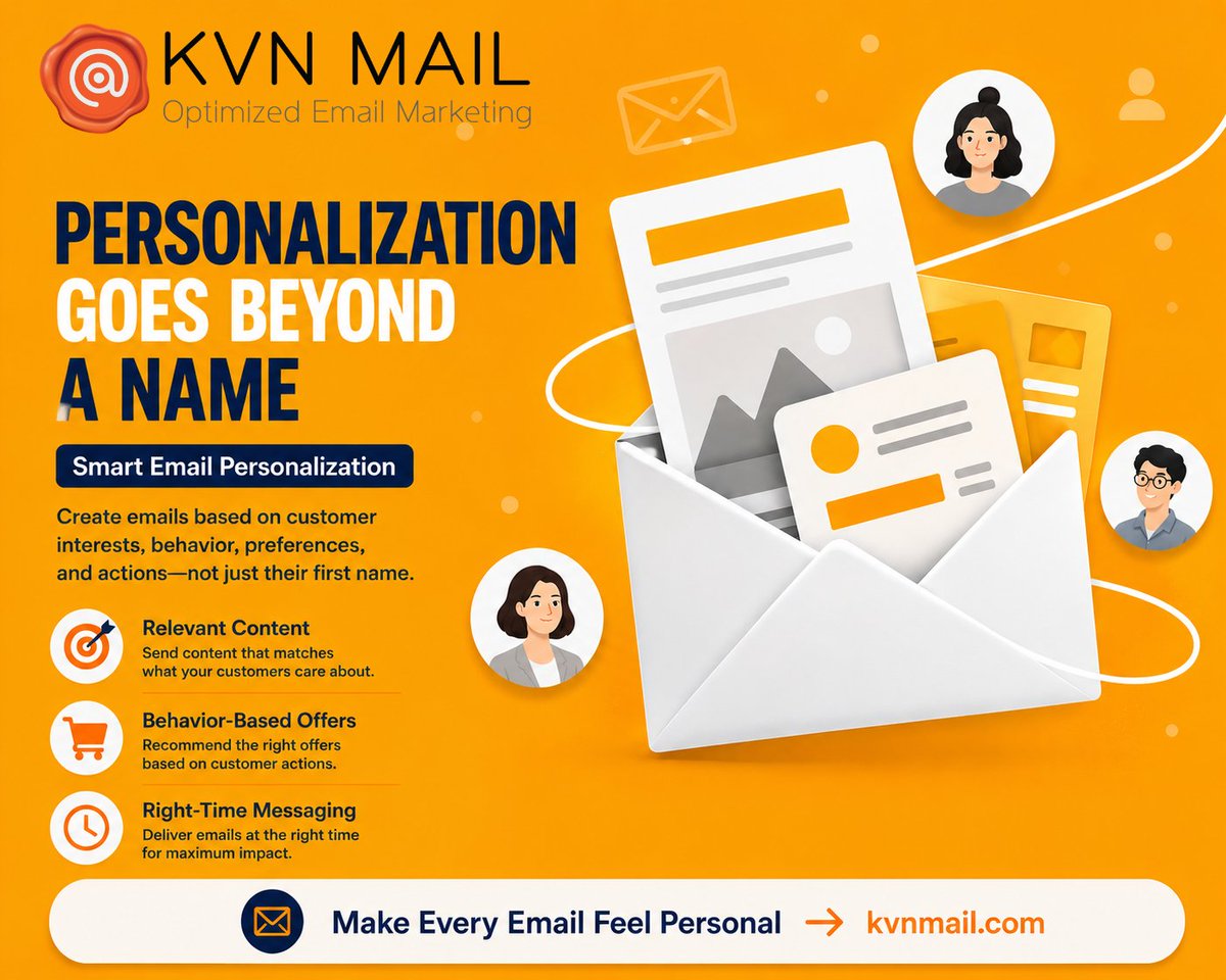 KvnMail's tweet photo. Personalization Goes Beyond a Name

🎯 Relevant Content
🛍️ Behavior-Based Offers
⏰ Right-Time Messaging

Make Every Email Feel Personal

📧 info@kvnmail.com
🌐 https://t.co/Pejykzgggx

#kvnmail #personalization #createemail #smartemail #emailbehavior https://t.co/G4YePbNOYS