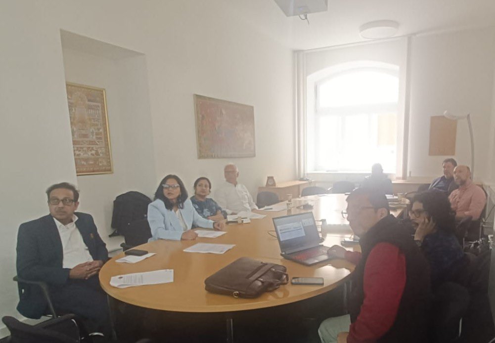 hpelection's tweet photo. During Bilateral Engagement visit to #Germany, the delegation from office of CEO #HP led by Ms. Nandita Gupta called on H.E. Dr. Kathrin Wahlmann, Minister of Justice, Hannover at Lower Saxony House, Berlin and held interaction with professors of Heidelberg University. https://t.co/sF9r0wjPtW