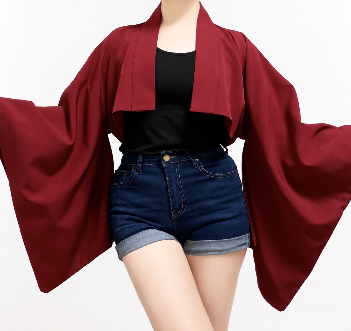 misamaru_kimono's tweet photo. カジュアル和洋折衷コーデ。
ワインレッドのショート羽織にTシャツとデニムパンツのスタイルが動きやすい✨ https://t.co/KtU0mB5ZPp
