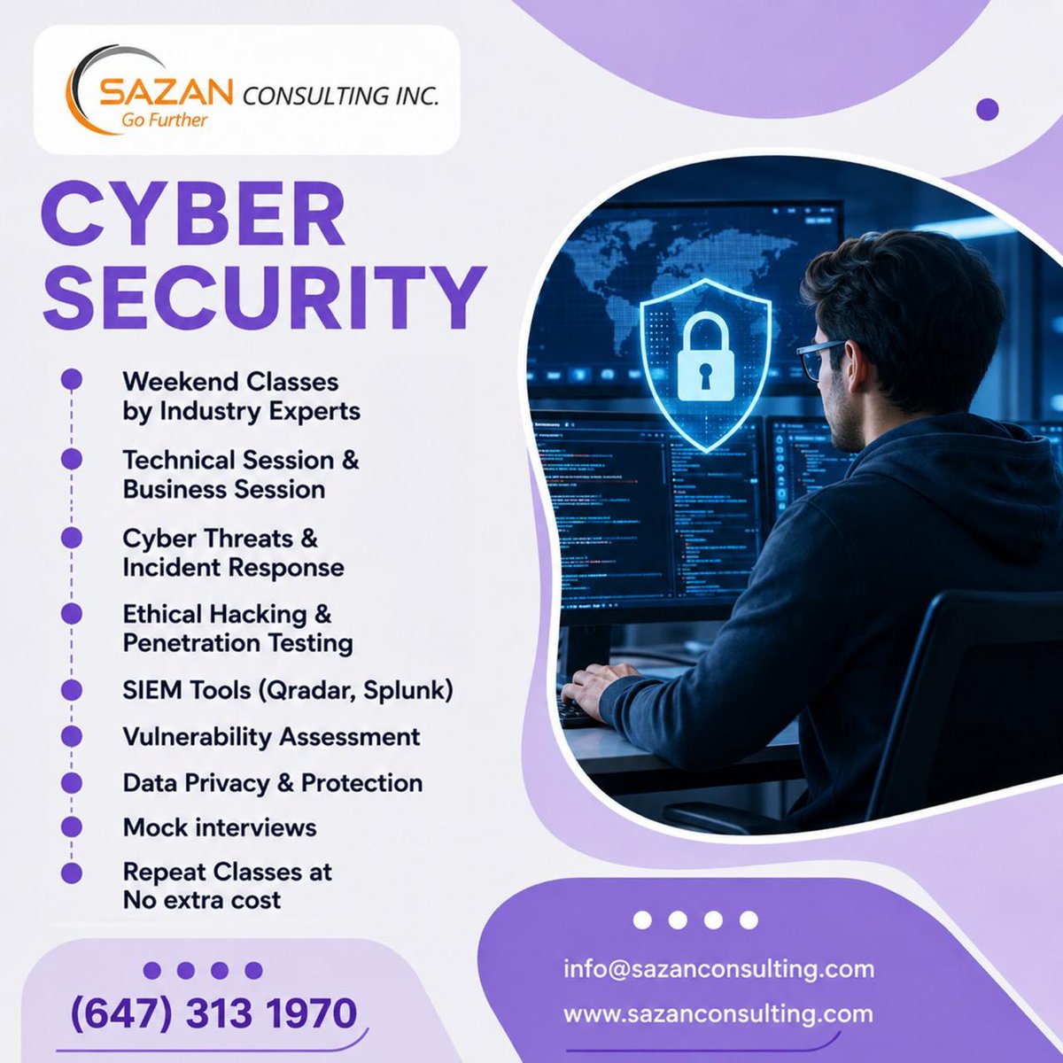 Sazanconsultin's tweet photo. Your Cyber Security Journey Starts Today!
Email info@sazanconsulting.com
Call 6473131970
Visit https://t.co/fd1QFoXYiK
#CyberSecurityTraining #CyberSecurityCareers #SecurityEngineer #EthicalHacking #CyberSecurityAnalyst #CloudSecurity #IncidentResponse #SIEM #ITTraining #Toronto https://t.co/Ewpbrh0DkK