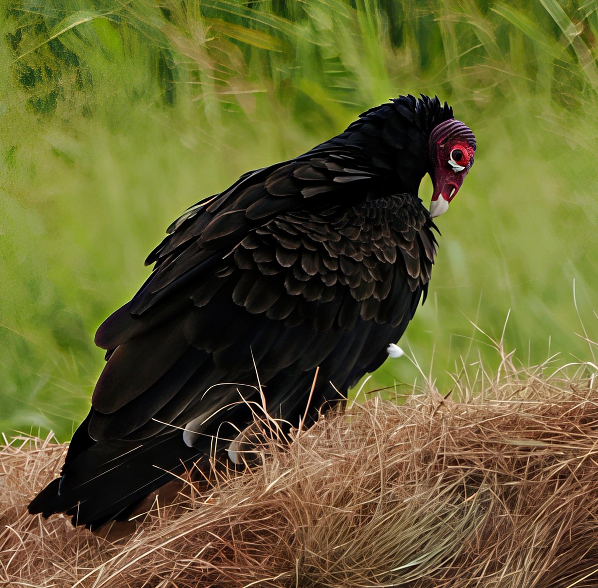 Above96th's tweet photo. While exploring in Colorado, we came across a committee of Turkey Vultures sitting on hay bales. These birds often get a bad rep, but they're actually incredibly beautiful! 🩶🖤❤️ #Vultures #Colorado #birdcpp https://t.co/wUgaVrkxFw
