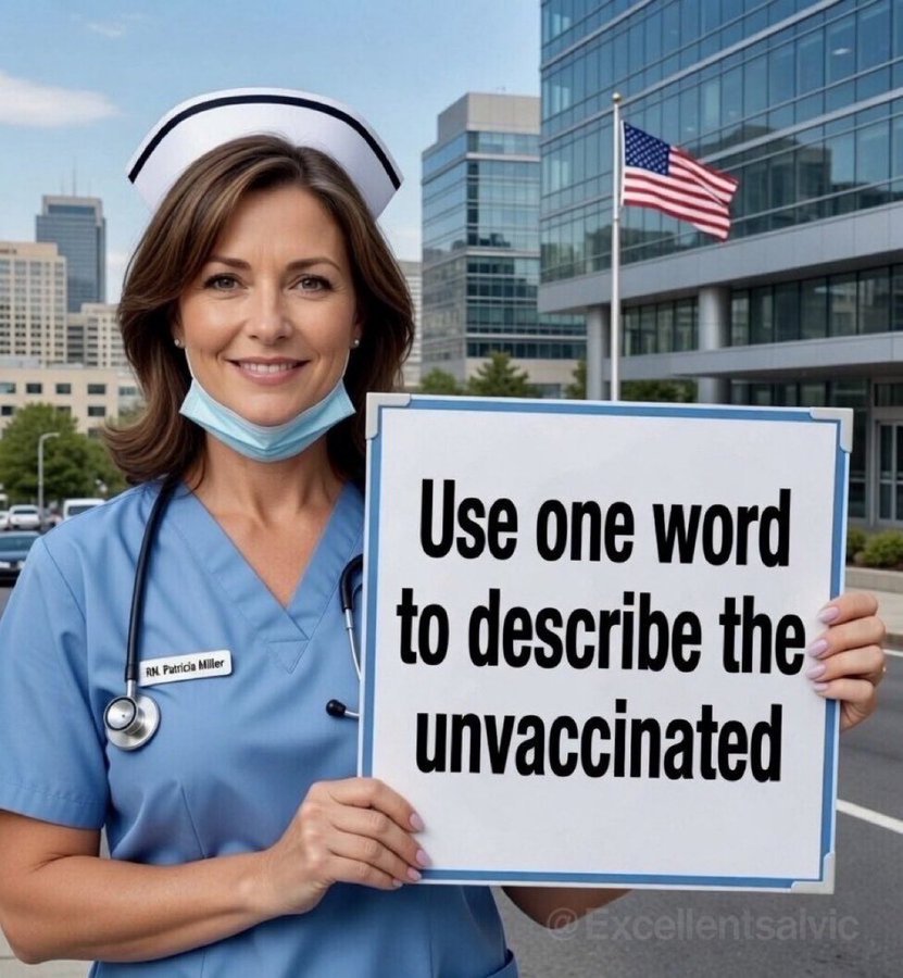 elonmuskC53's tweet photo. Use one word to describe the unvaccinated https://t.co/X5bVkT8ChK