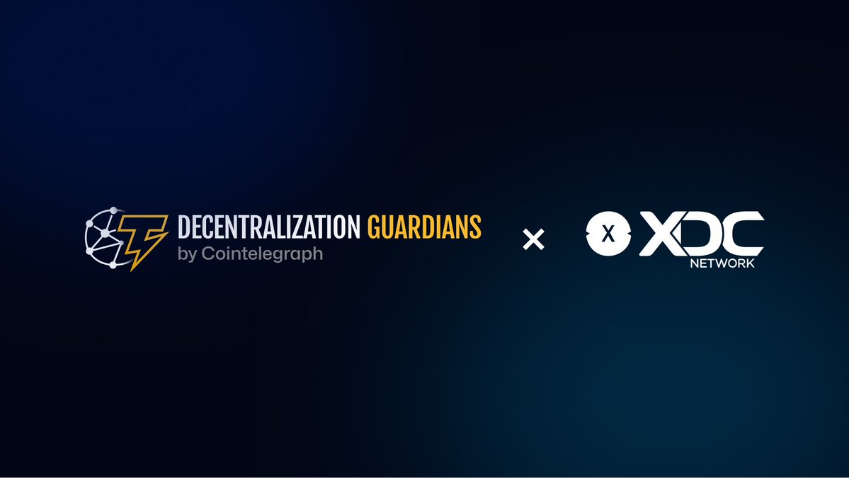 CTDG_DevHub's tweet photo. Cointelegraph Decentralization Guardians partners with @XDCNetwork.

As part of the collaboration, CTDG has launched two XDC nodes to support the network and strengthen decentralization.

We’re excited to contribute to the XDC ecosystem and build together.

Learn more: https://t.co/ITZlPp4Sxb