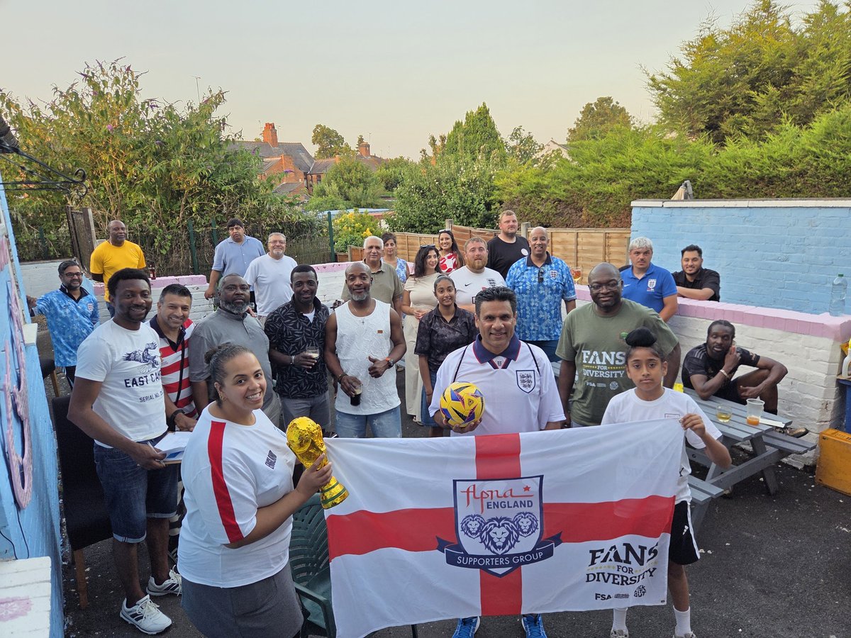 chauhnz's tweet photo. Football didn’t come home, but we won something bigger. 

​Supporting watch parties via Fans for Diversity was unreal. Diverse communities sharing food &amp; match stress is exactly what the beautiful game is all about

Huge thanks to everyone involved! ⚽️ https://t.co/4bAN8hK0De