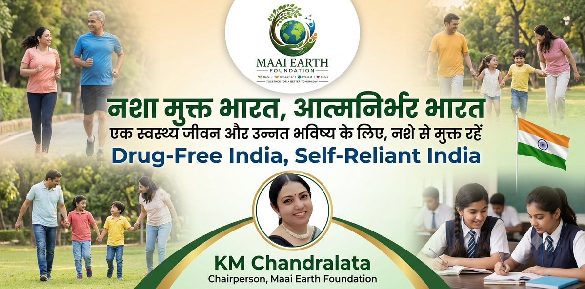 chandralata08's tweet photo. नशा व्यक्ति, परिवार और समाज तीनों के भविष्य को प्रभावित करता है। माई अर्थ फाउंडेशन जन-जागरूकता, शिक्षा, परामर्श और युवा सशक्तिकरण के माध्यम से नशा मुक्त भारत के निर्माण हेतु निरंतर प्रयासरत है। आइए, स्वस्थ, जागरूक और नशामुक्त भारत के संकल्प को साकार करें।  #नशा_मुक्त_भारत https://t.co/7XhGOfJxaX