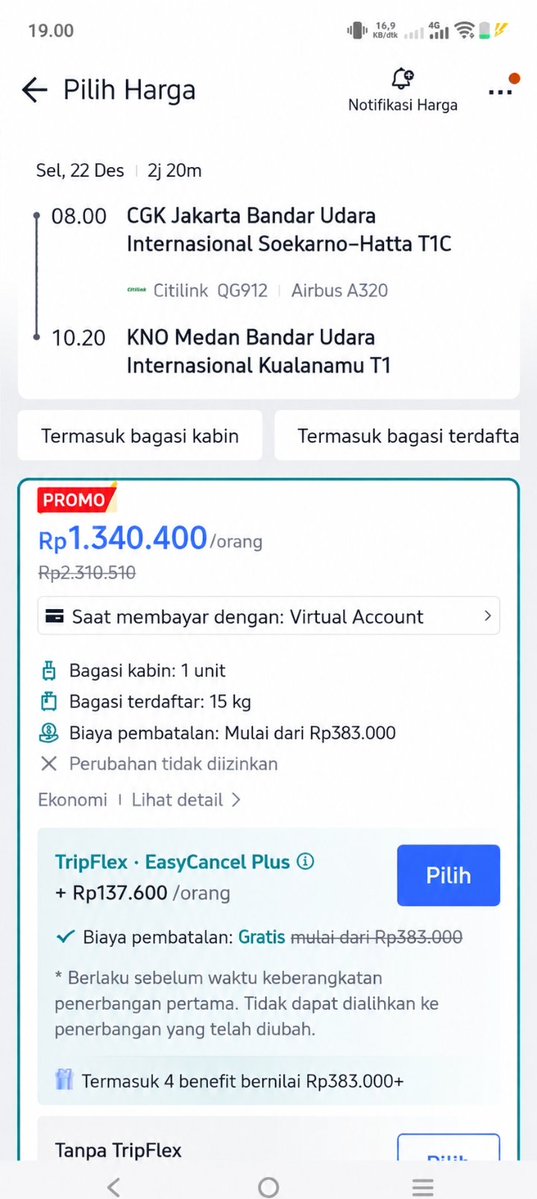 FlightTicketPL's tweet photo. Jakarta - Medan 22 Desember 2026 
Citilink harga promo yg berminat bisa DM / WA https://t.co/GzhNMtahUt