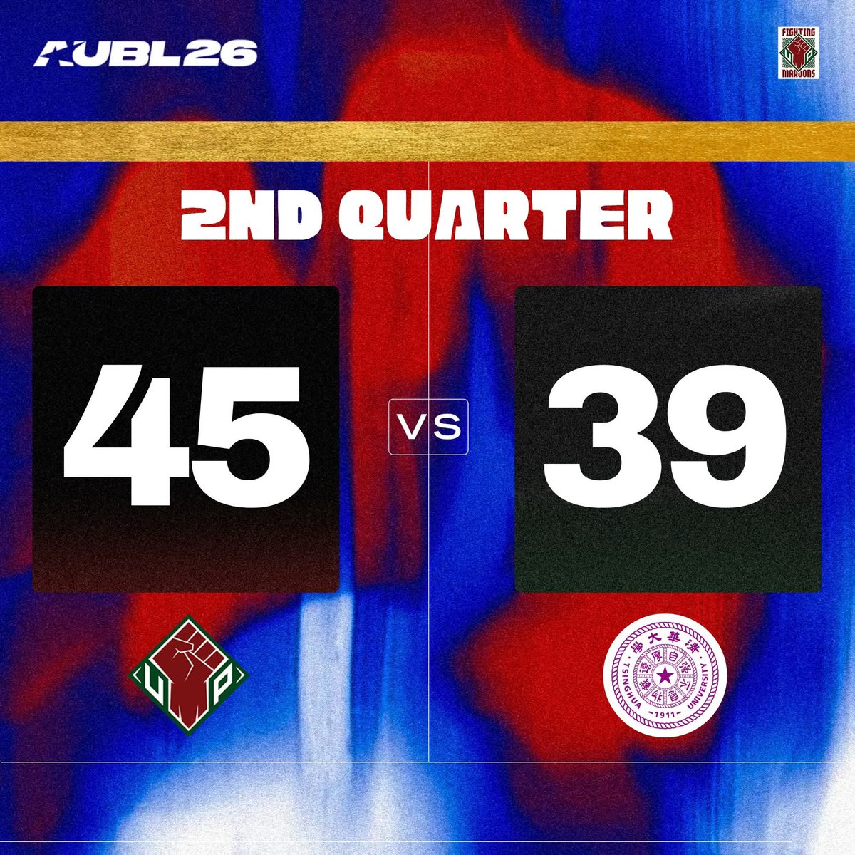 upmbt's tweet photo. UP turned to their outside shooting in the second quarter to establish a 45-39 lead against THU by the half.

#UPFight #nowheretogobutUP https://t.co/xA5QvWLBgB