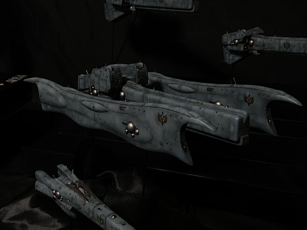 8zTqntS4PFdMtHF's tweet photo. リップシュタット戦役の艦船①
#銀河英雄伝説　#宇宙戦艦

アルバクリエイツ製1/5000
ブラウンシュヴァイク公オットーの旗艦「ベルリン」

ヴィルヘルミナ級大型旗艦級に盾艦が付いた凶悪な面構えです。劇中、被弾した盾艦を切り離してますが、その後また付いて登場してます。 https://t.co/7zKDN2LYgy