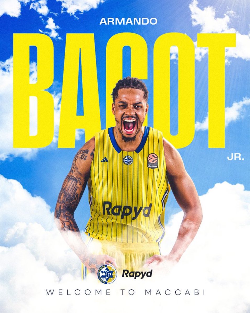 euroleague_time's tweet photo. Maccabi Tel Aviv, son olarak Fenerbahçe forması giyen Armando Bacot'u kadrosuna kattığını açıkladı. https://t.co/d0333oEsz7