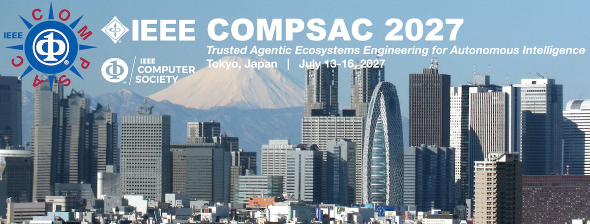 Hiro_Washi's tweet photo. The @IEEEorg @ComputerSociety’s flagship conference, 51st #IEEE #COMPSAC 2027, will take place in Tokyo from July 13–16, hosted by the International Professional University of Technology in Tokyo (#IPUT), at its unique Cocoon Tower! Alongside Norio Murakami of IPUT, I am honored to serve as Honorary General Chair. With the outstanding leadership of Standing Committee Chairs Iqbal Ahamed, PhD (Chair), Mohammad Zulkernine, PhD, PEng (First Vice Chair), Dave Towey (Second Vice Chair), SAN MURUGESAN (Associate Chair), General Chairs Michiharu Takemoto and Yuuichi Teranishi, and Program Chairs-in-Chief Miriam Capretz, AKM Jahangir Alam Majumder, PhD, Alfredo Cuzzocrea, and Tomoki Yoshihisa—as well as all chairs, organizers, the local team, and volunteers—we warmly welcome you to Tokyo. Mark your calendars, check out the fantastic promotional video created by IPUT students, and join us for the next 50 years!
https://t.co/rspoftLlza
https://t.co/z0ROB8Kio1
The 51st #COMPSAC, the IEEE International Conference on Computers, Software, and Applications, will bring together researchers, practitioners, educators, industry leaders, and policymakers from around the world to explore the future of computing under the theme, “Trusted Agentic Ecosystems Engineering for Autonomous Intelligence.” Stay tuned!
Workshop proposals due: October 15, 2026
Full papers due: January 31, 2027
Workshop papers due: April 15, 2027
Standing Committee Past Chairs: Stephen S. Yau, Carl Chang, Sorel Reisman
Workshop Program Chairs: Md Haque, Hiroki Kashiwazaki
Local Arrangements Chairs: Tomohiro Kokogawa, Naohiko Yamaguchi, Takayuki Sakai
Finance Chair: Simanta Mitra
Web Chairs: Andrew Thompson, Laurel Ming
IEEE Event Program Manager: Carmen Saliba